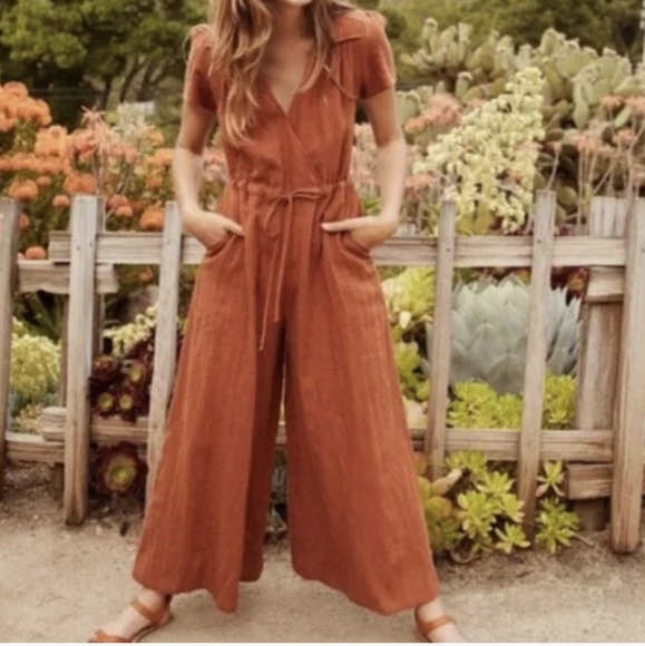 CHRISTY DAWN The Dawn Noir Jumper Wide-Leg Linen Jumpsuit - Picture 4 of 13